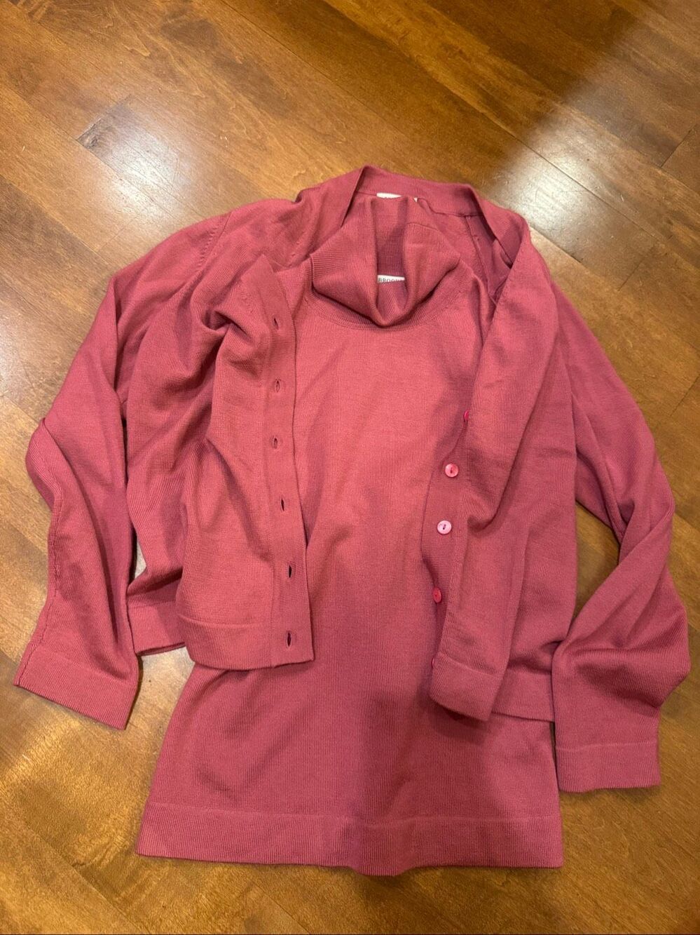 Brooks Brothers 346 Merino Wool Twinset Cardigan Shell Pink Women’s S